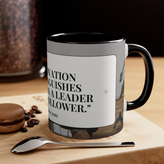 Liderazgo innovador, taza de café decorativa, 11 oz